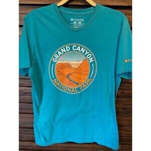 COLUMBIA Sportswear Grand Canyon National Park T‎ Shirt Mens MED Teal Blue EUC